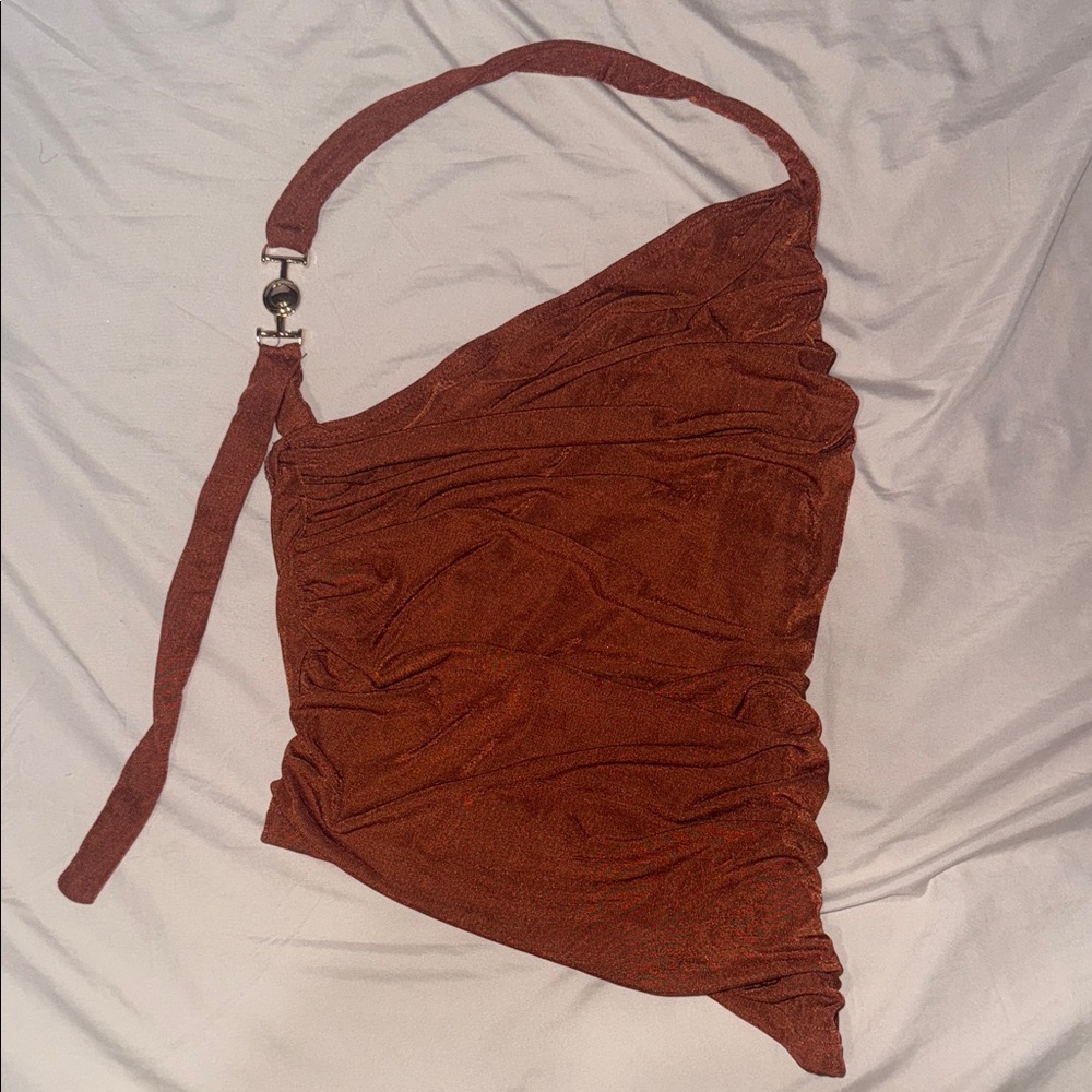 Elegant Rust Halter Top